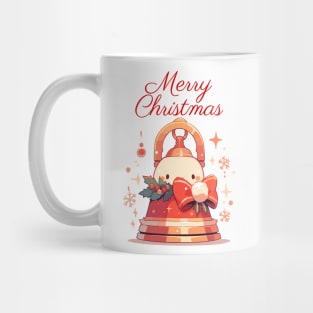 Merry Christmas red bell with ribbon Mug